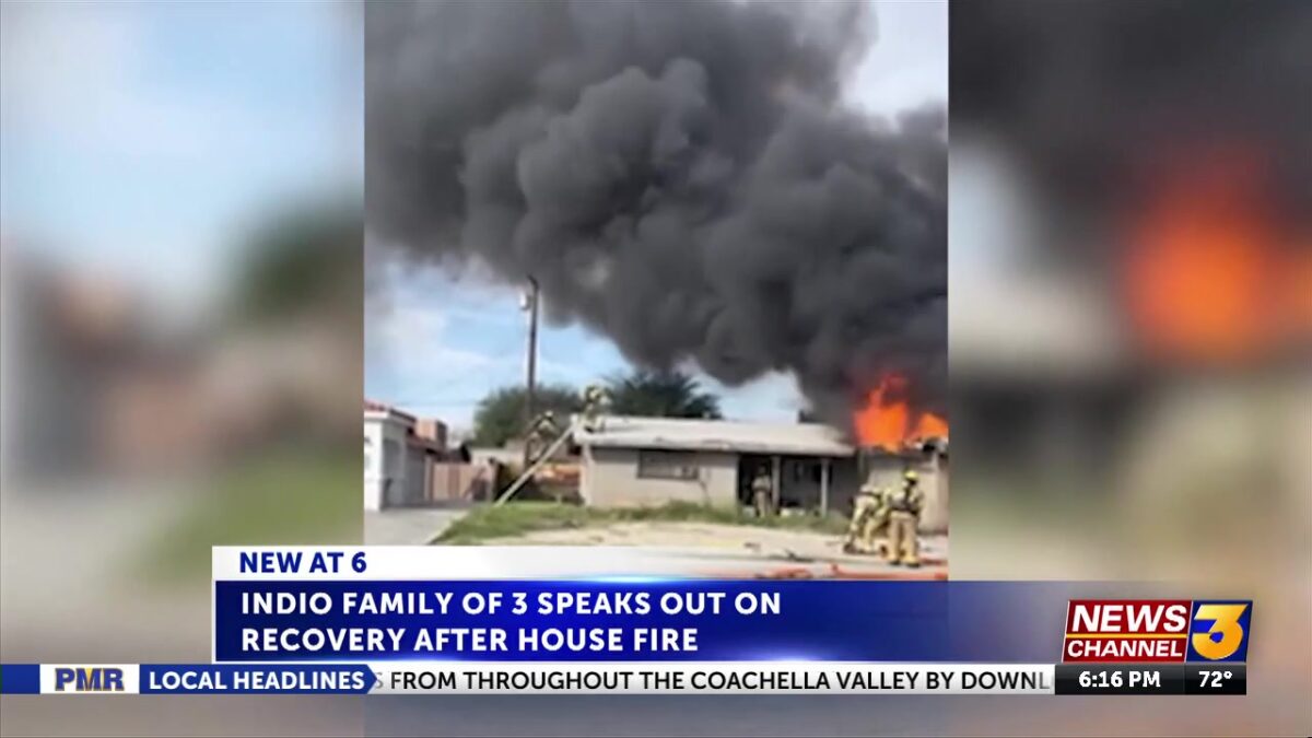 Indio family of 3 speaks out on recovery after house fire