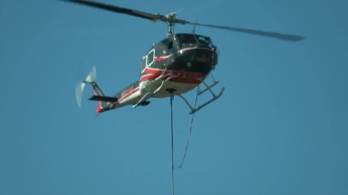 Edison Uses a Helicopter to Deliver Power Poles in a Foothill Santa Barbara Neighborhood