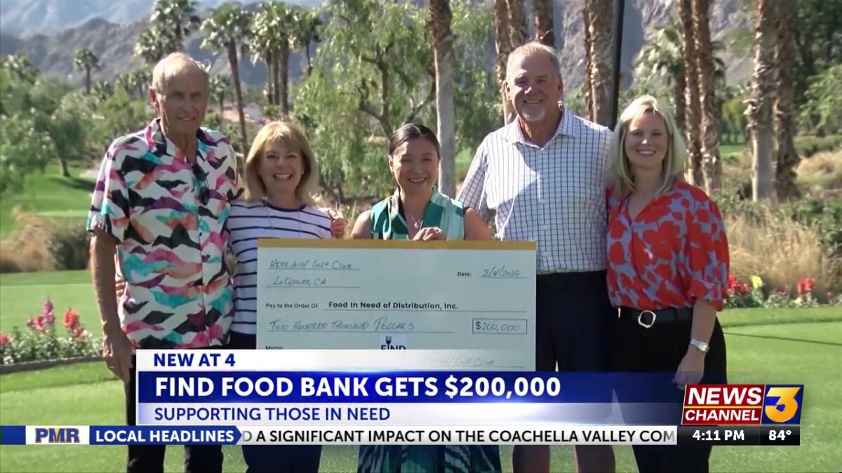 FIND Regional Food Bank receives $200K donation from members of Hideaway Golf Club