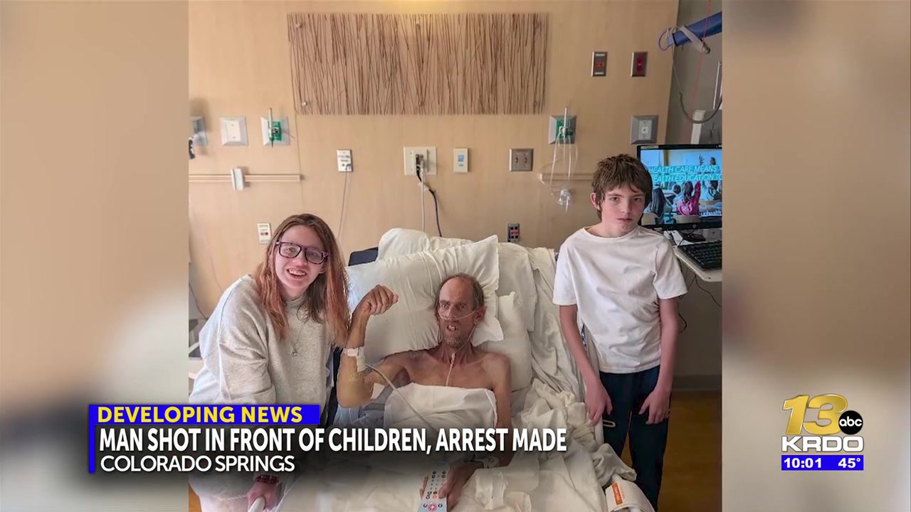 His daughters quick thinking saved his life after a man shot him multiple times in front of his kids