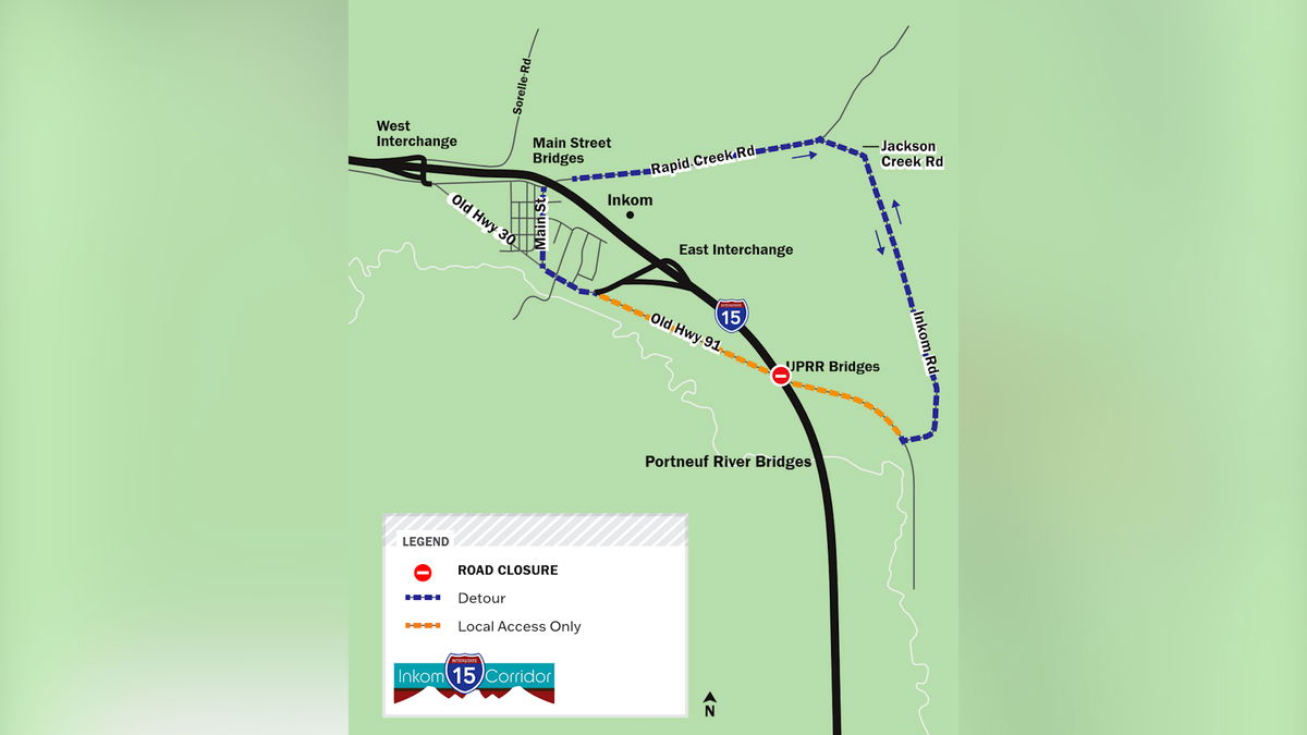 Old Highway 91 in Inkom to close March 19 for I-15 bridge replacement
