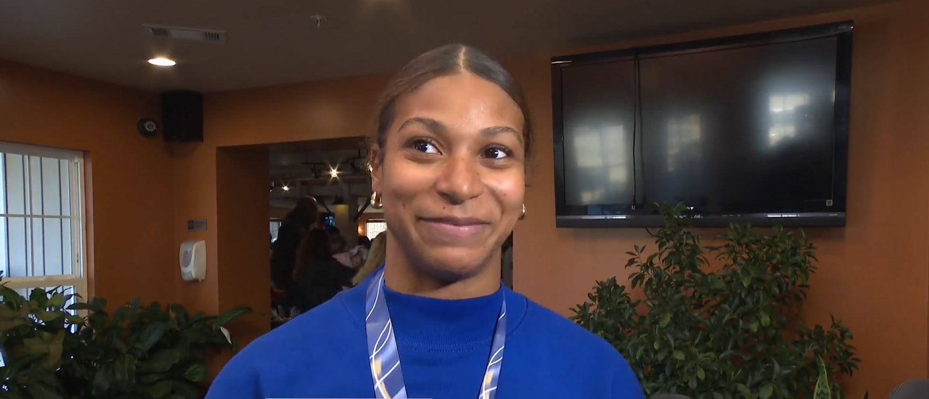 Olympic bronze medalist Jasmine Jones was celebrated by her family and friends at a surprise party held in Greensburg on Sunday.