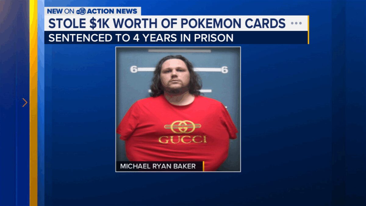 31-year-old Michael Ryan Baker has been sentenced for stealing $1