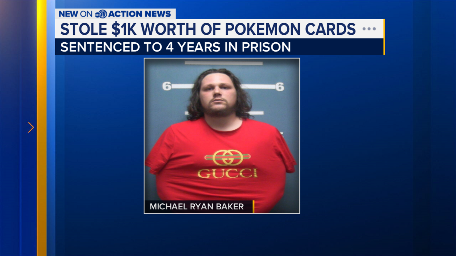 31-year-old Michael Ryan Baker has been sentenced for stealing $1