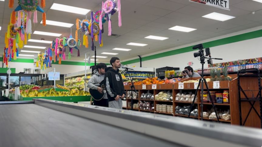 In the produce section under piñatas and by the tortillas