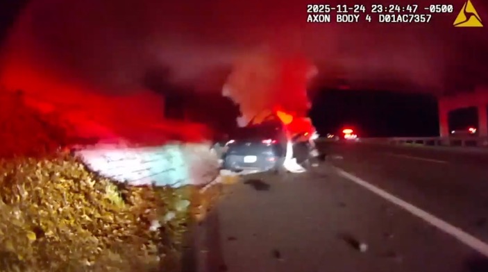 There was an emotional reunion on Wednesday between a driver involved in a serious crash in Suffolk County and the police officers who saved his life.