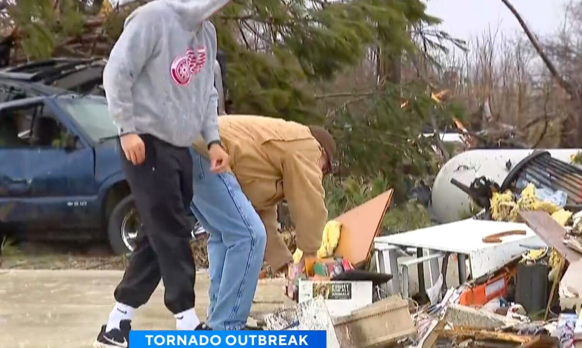 An elderly couple died after a possible tornado ripped through the town.  The couple's family said they're shocked that Tuesday night's tornado leveled their grandparents' home and took their lives.
