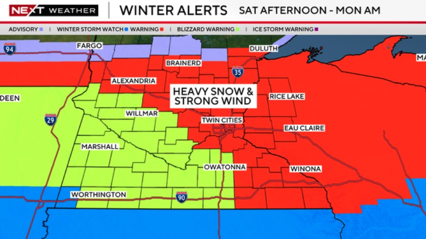 The state will be dry for most of the day Saturday