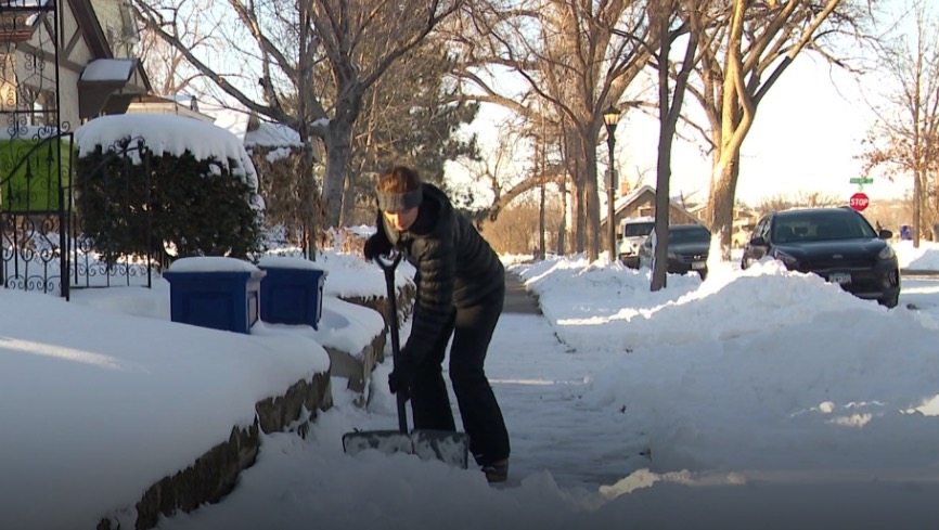 Minnesotans were still digging out Monday night after Sunday's heavy