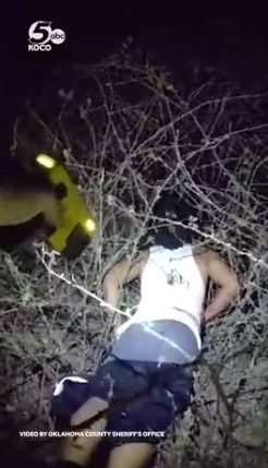 A high-speed chase in Oklahoma County on Sunday ended with a suspect falling into thorn bushes and being arrested after attempting to flee on foot.