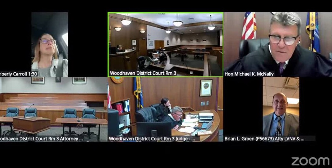 An encounter between a judge and a woman appearing in court during a virtual hearing has gone viral on social media after the judge accused her of being untruthful about driving during the hearing.