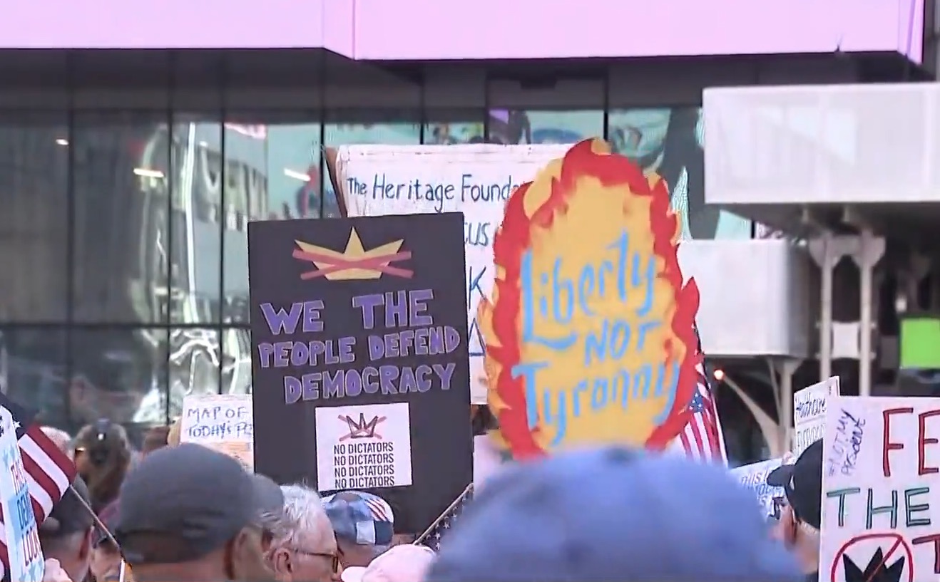 The "No Kings" protest in New York City on Saturday is drawing demonstrators from across the Tri-State Area