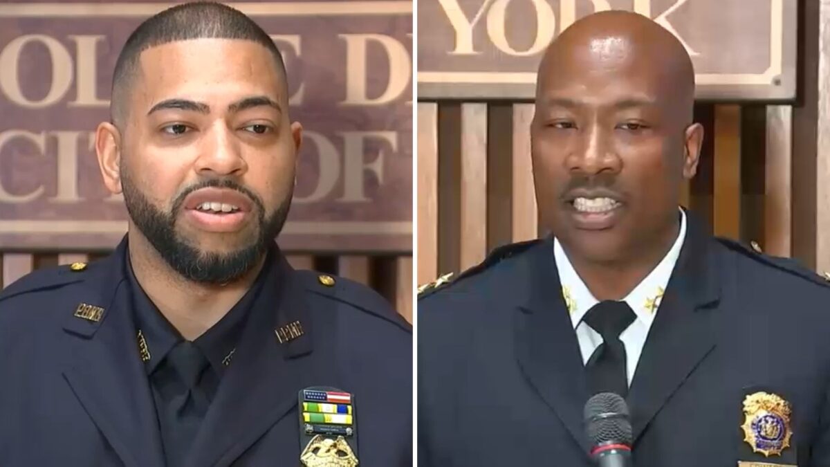 NYPD Assistant Chief Aaron Edwards and Sgt. Luis Navarro spoke to Eyewitness News at police headquarters about the harrowing moments that unfolded