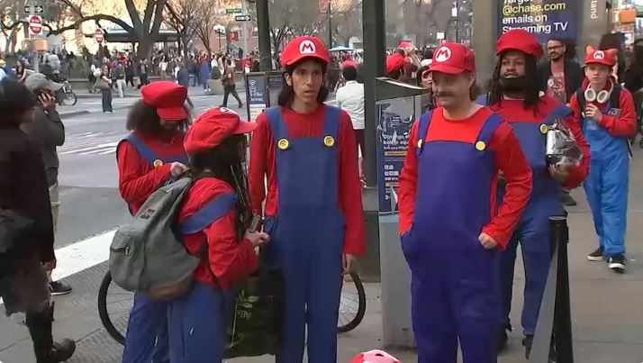 The scene resembled a real-life "Mario Party
