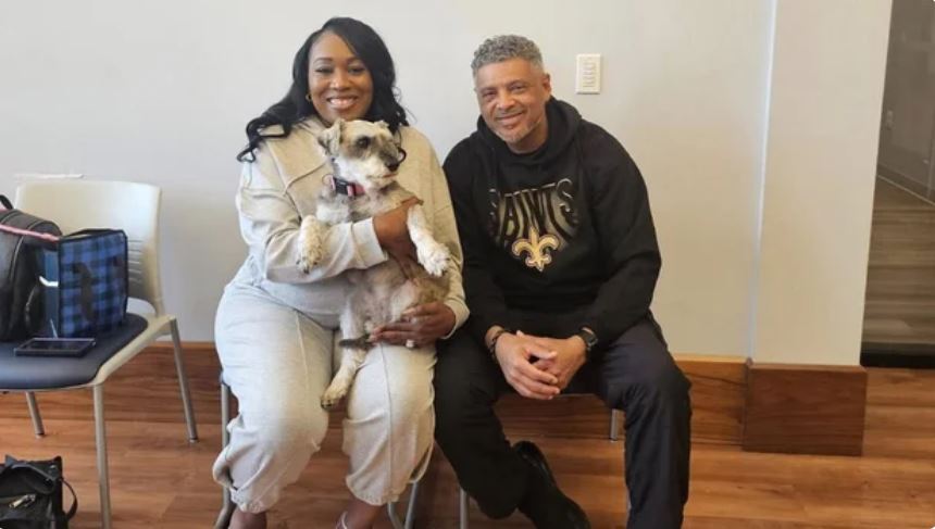 Officers tracked down Koko's family after reading the chip in the dog. Police reached out to the owners in the Lone Star state