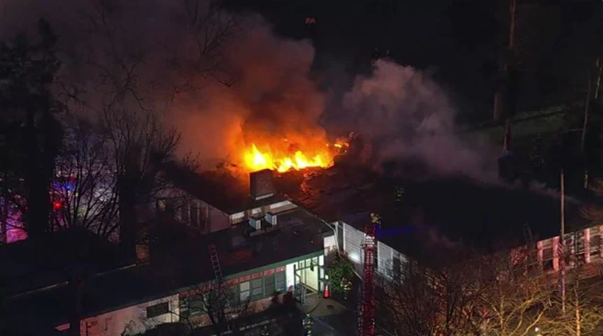 An automatic fire alarm for smoke detectors was set off at 4:40 a.m. at West Side Elementary School in Laurel Hollow