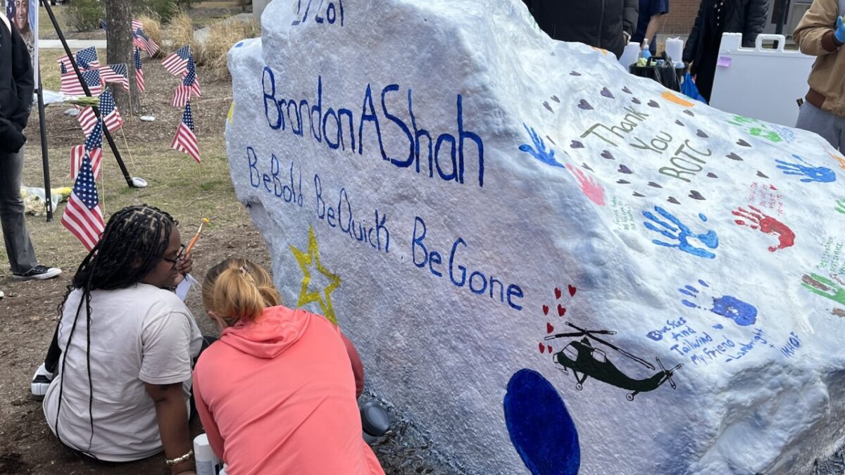 On their second day back on campus