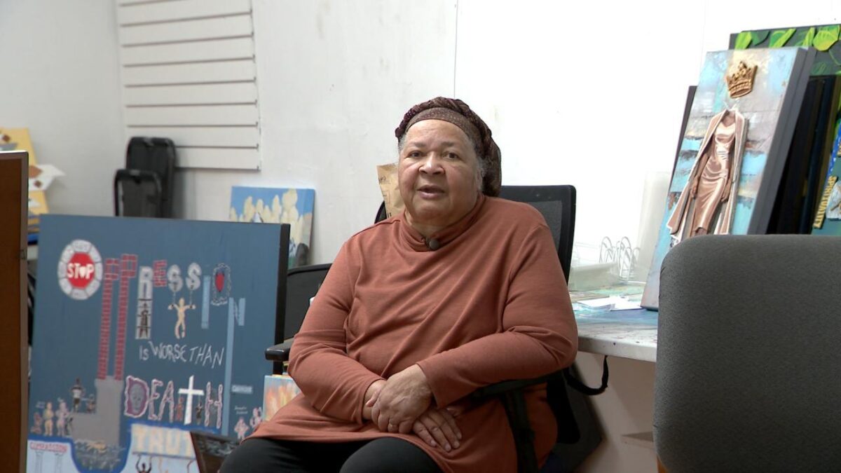 Stackhouse paints under the name A.M. Hassan. A lot of what she does is bold