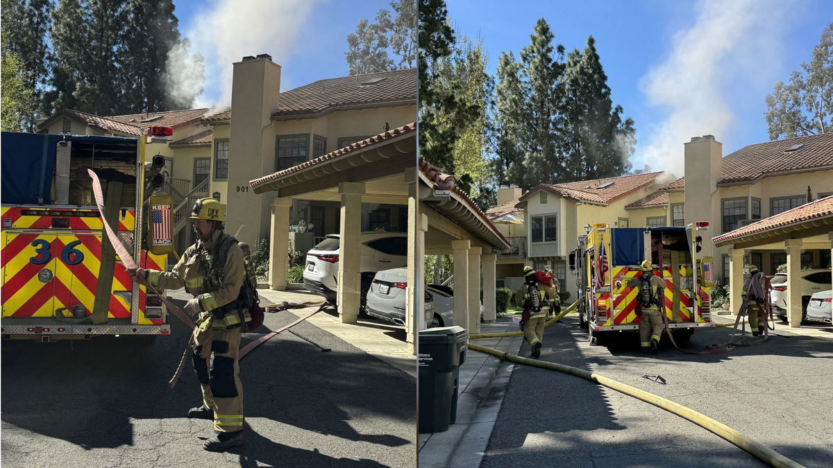 Ventura County Fire crews tackle structure fire in Thousand Oaks