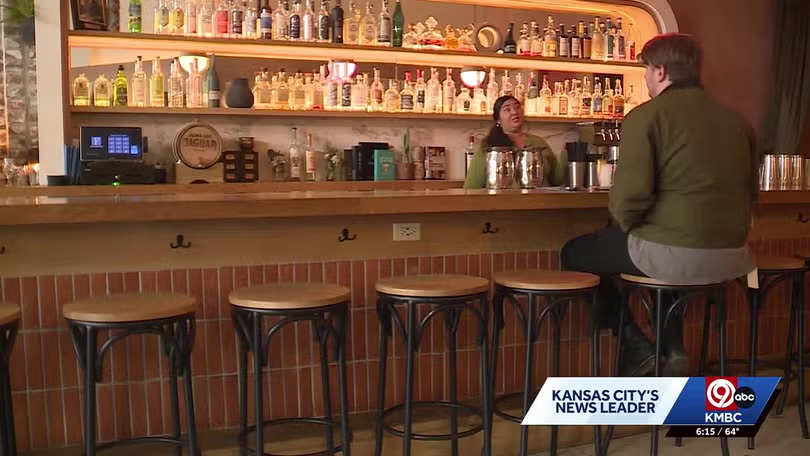 Behind the bar at Fern Bar in Kansas City