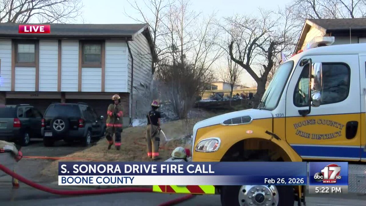 Boone County firefighters seen in neighborhood east of Columbia after fire reported