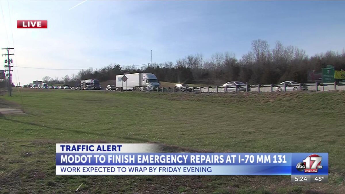 Lane of Interstate 70 closed for emergency repairs