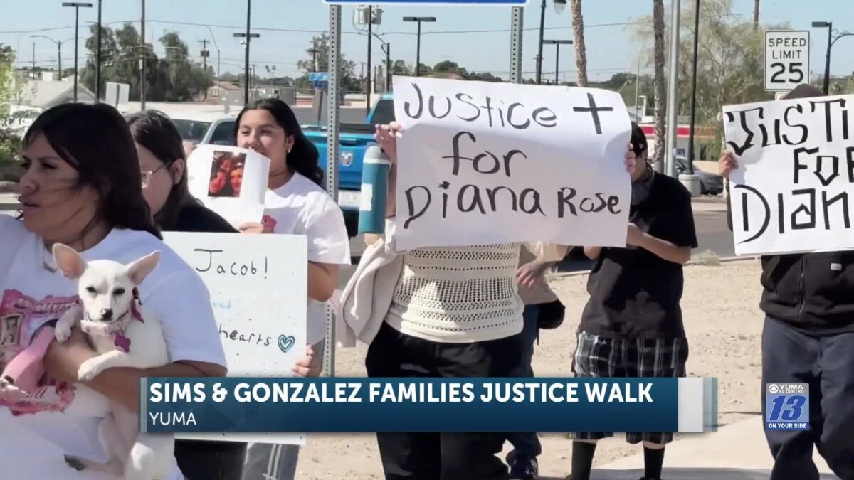 Families of Jacob Sims and Diana Gonzalez hold justice walk in Yuma
