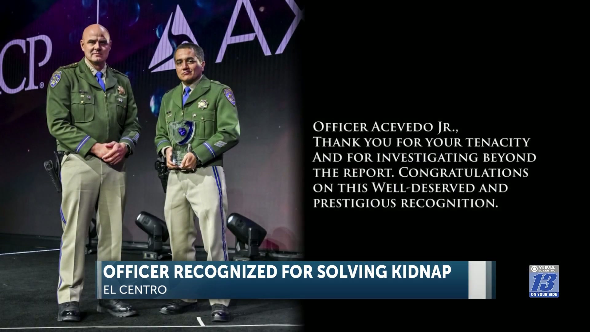 CHP officer in El Centro recognized at IACP Conference in Denver