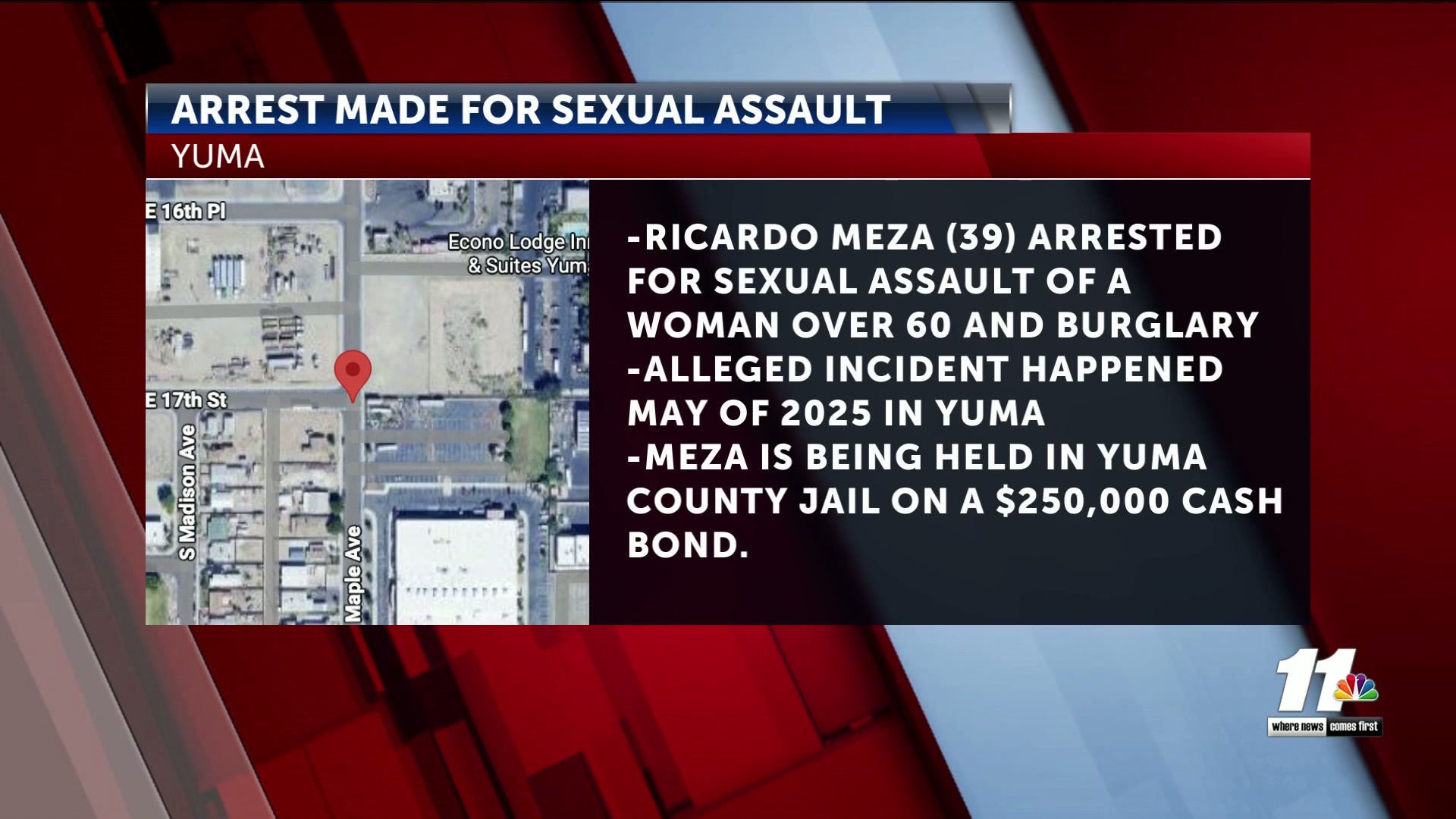 Yuma man arrested and indicted for allegedly sexually assaulting a woman