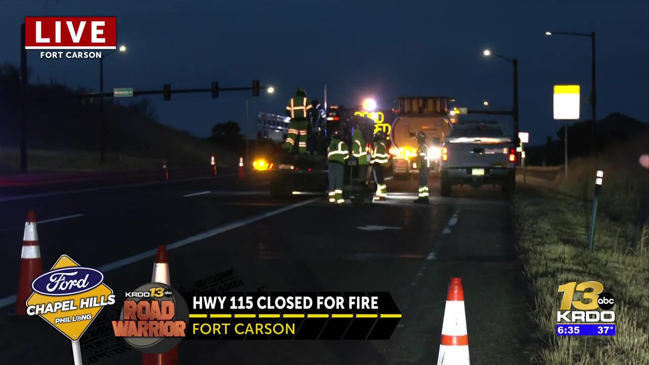 Highway 115 closure for 24 Fire now extended two miles north to Fort Carson Gate 1