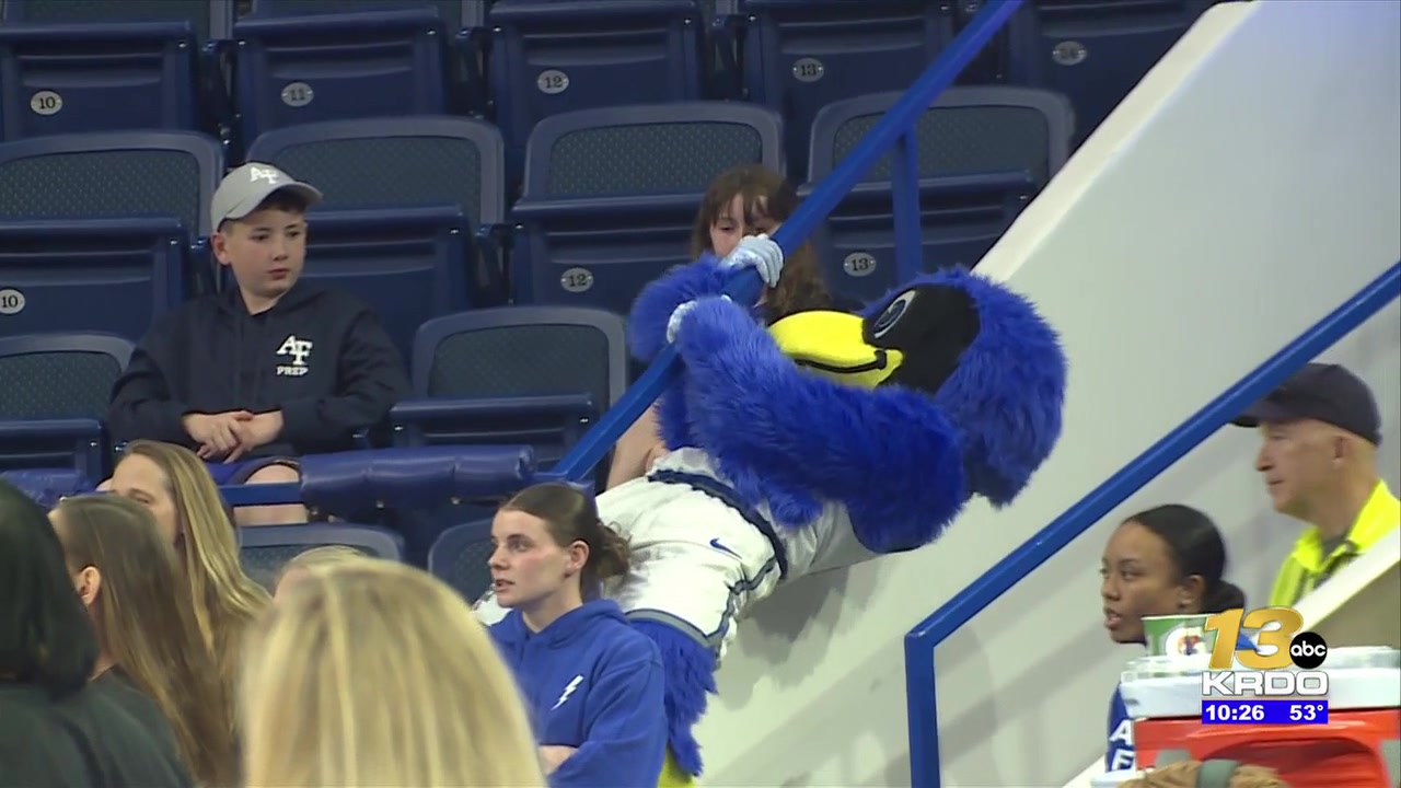 The Air Force women’s basketball team playing in the WNIT against Northern Colorado