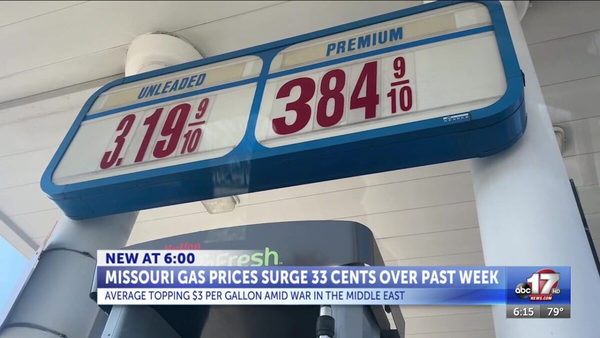 Missouri gas prices surge 33 cents