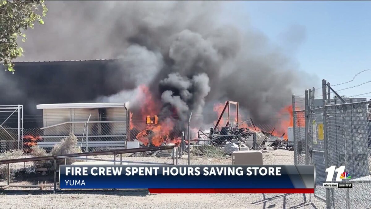 Rural Metro firefighter injured in fire near Yuma Liquidation Store in the Foothills