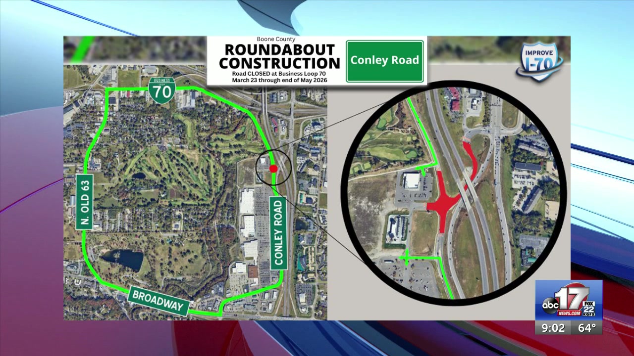 Columbia intersection to close for roundabout construction Monday