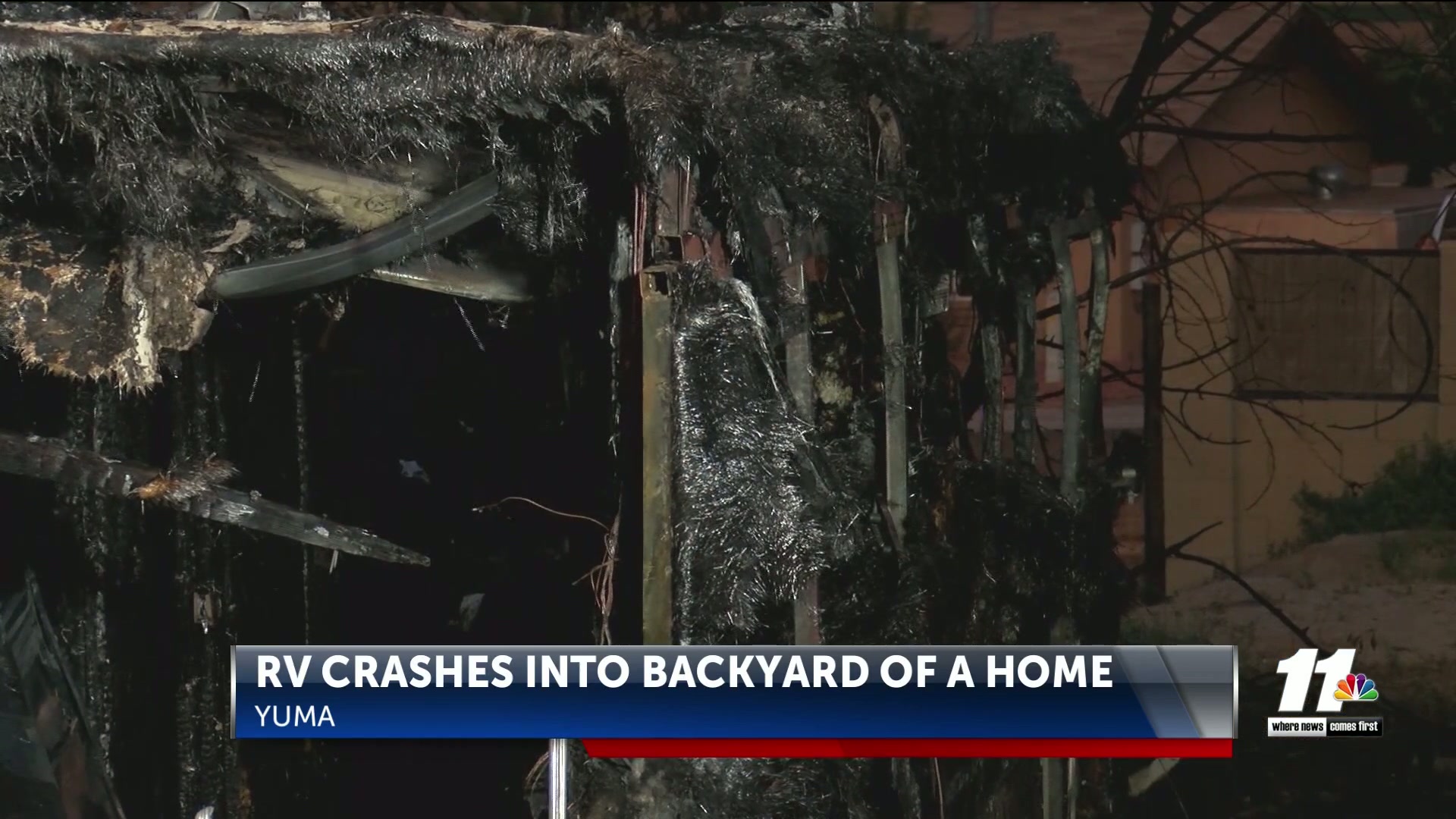 RV crashes into backyard of a home in Yuma