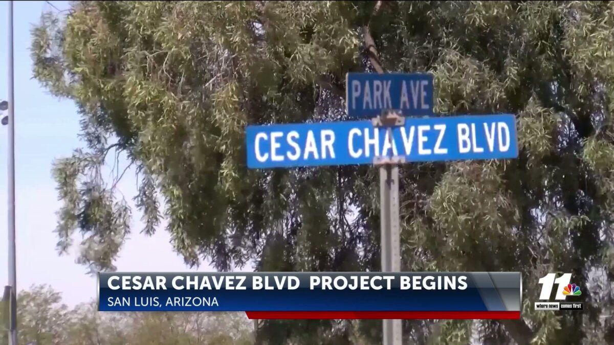 ADOT conducts road work on Cesar Chavez Blvd in San Luis