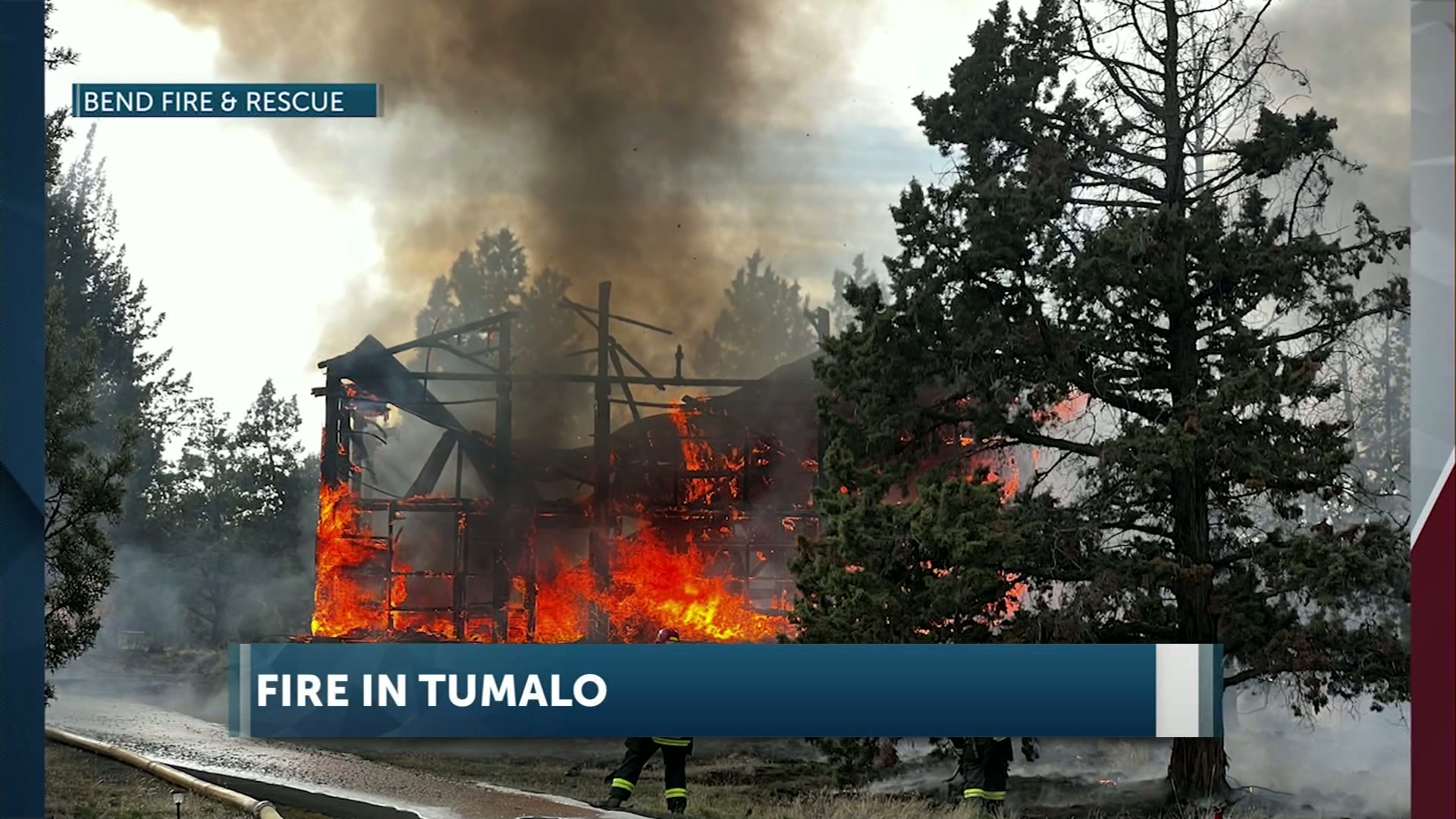 Flames spread to vegetation in Tumalo