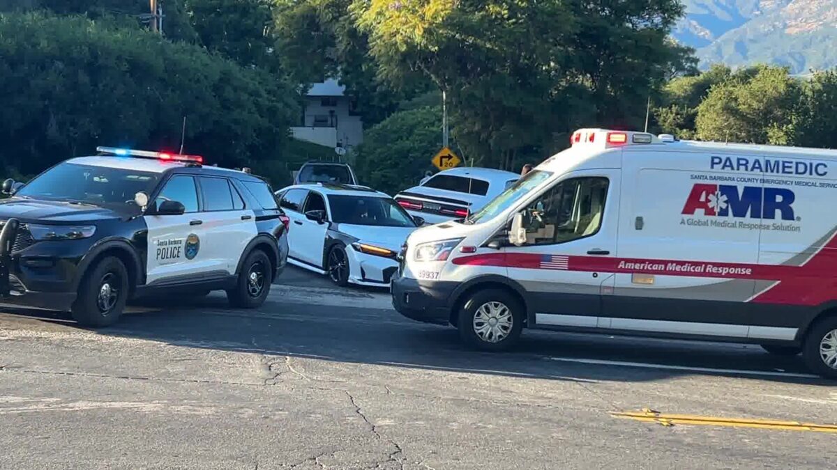 Crews help after three-car crash in Santa Barbara