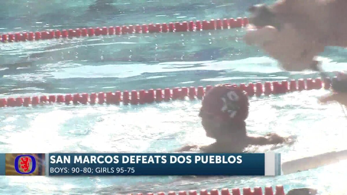 San Marcos boys and girls swimming defeats Dos Pueblos