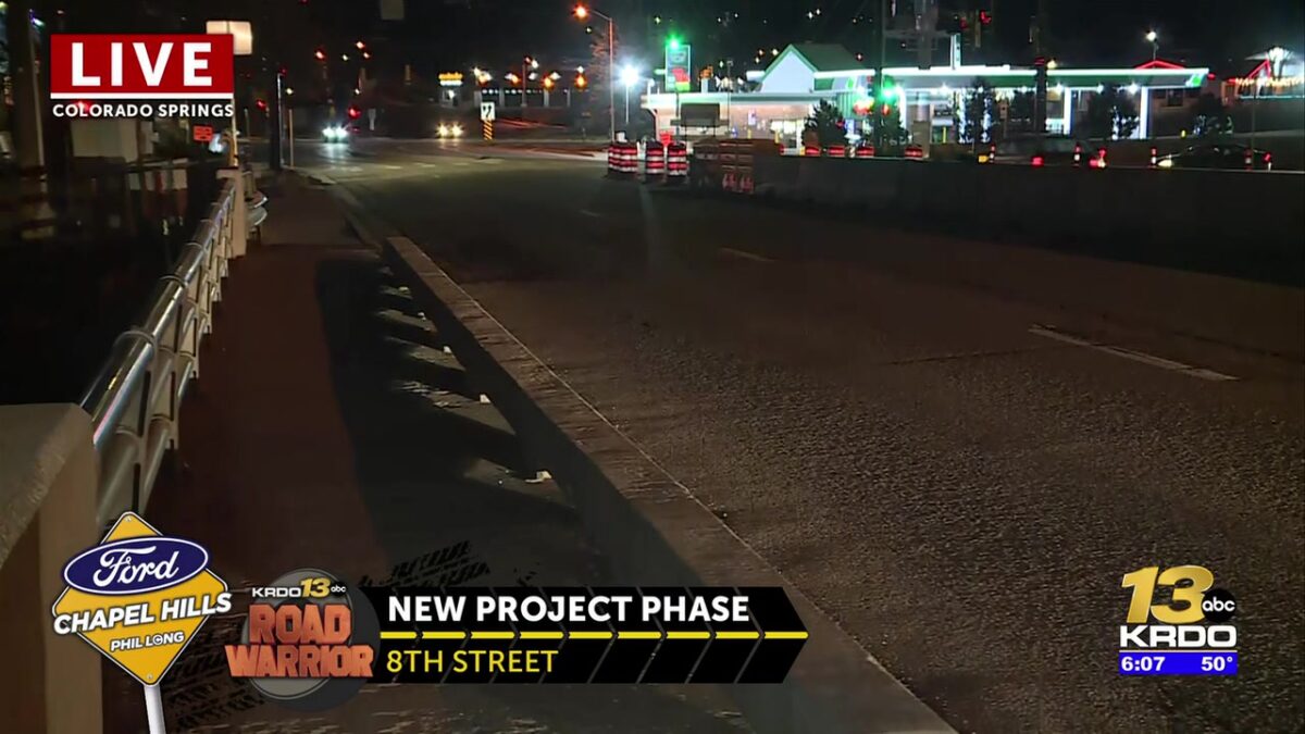 Overnight change Wednesday on 8th Street project in Colorado Springs as Fountain Creek bridge phase winds down