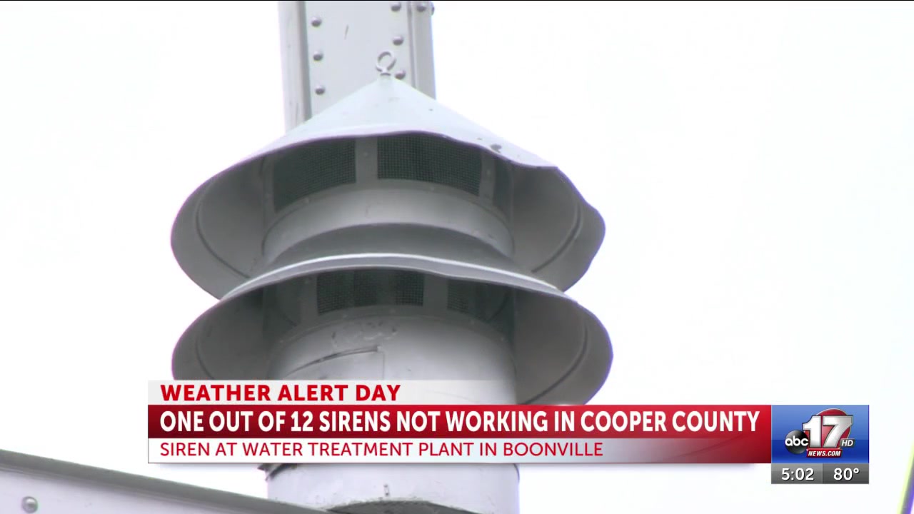 Cooper County’s outdoor warning system has 1 non-operational siren