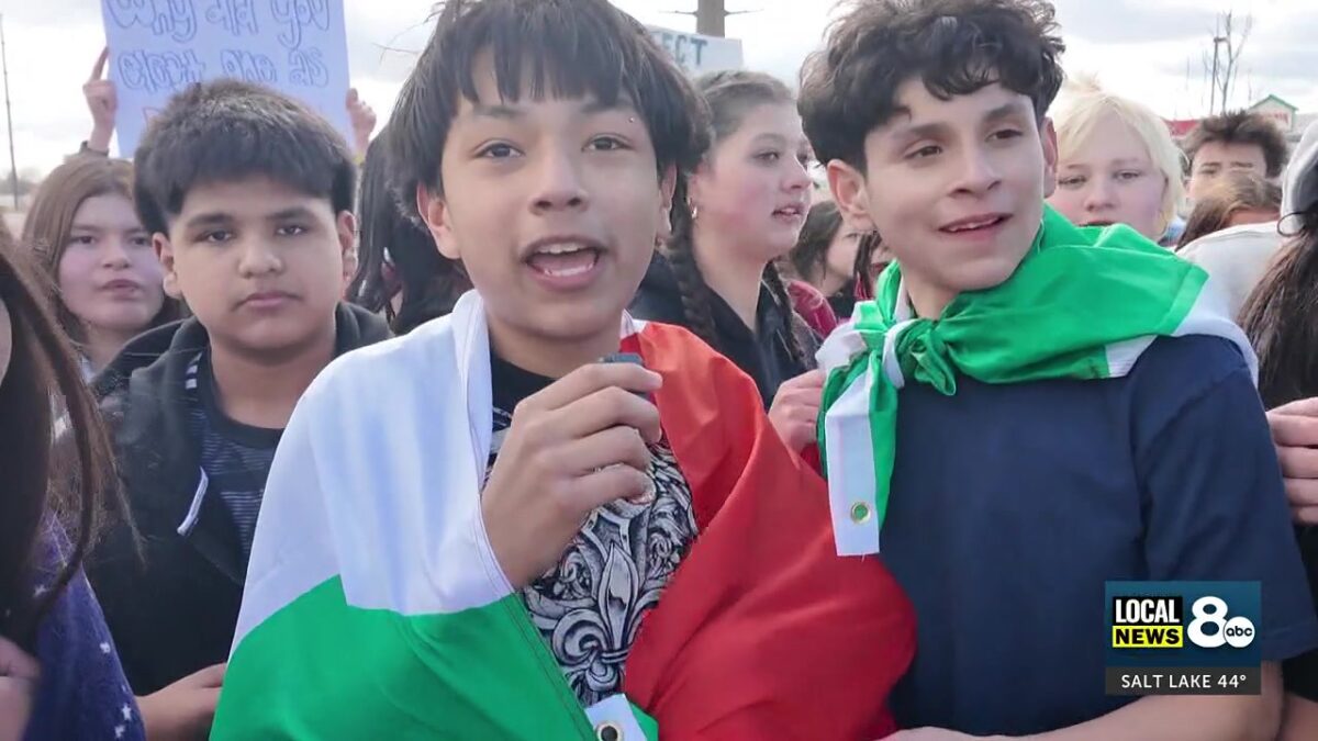 District 93 students walk out again over immigration policies at Bonneville roundabout