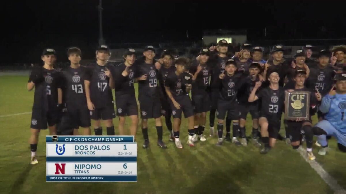 Nipomo boys soccer routs Dos Palos to win first CIF title in program history.