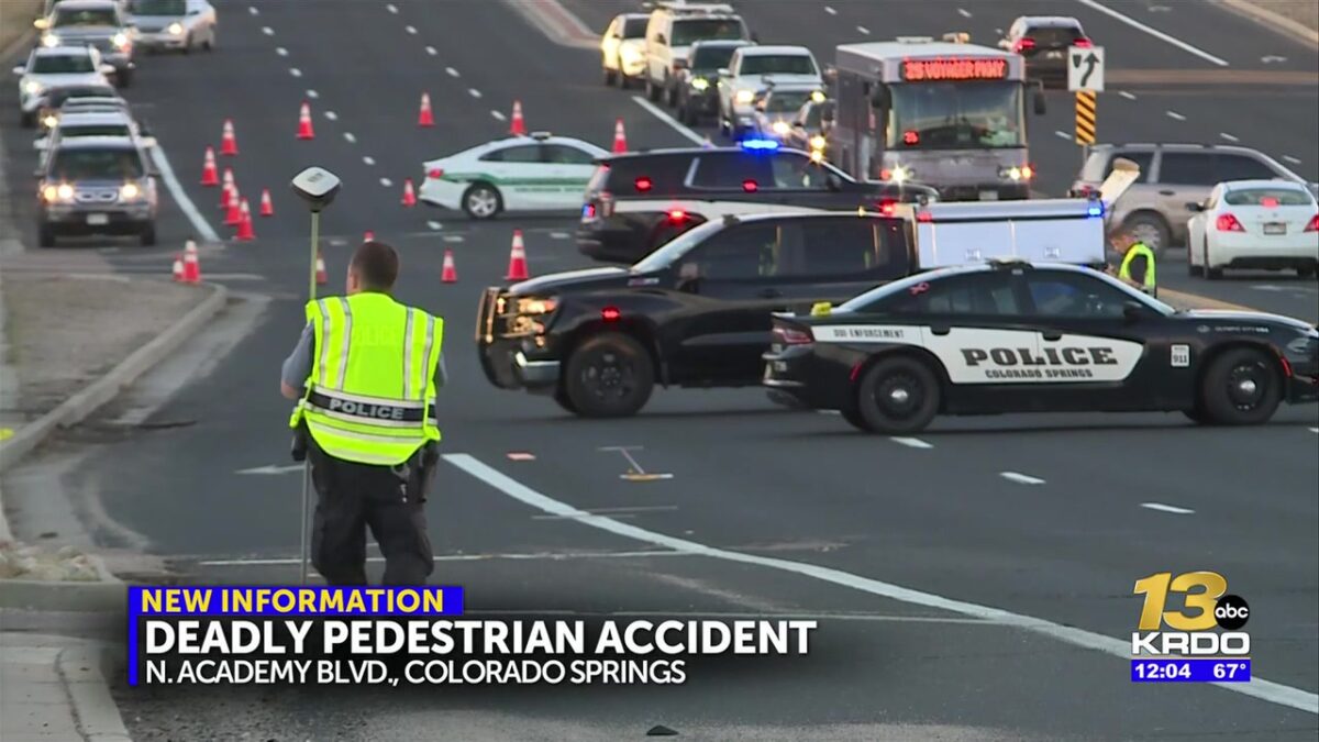 Fatal pedestrian crash at North Academy & Vickers in Colorado Springs restricts traffic for three hours Wednesday morning