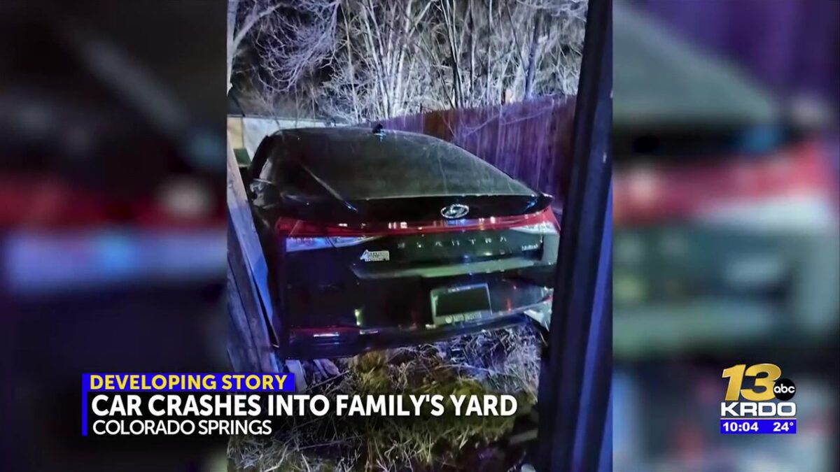 Driver crashes car into family’s backyard