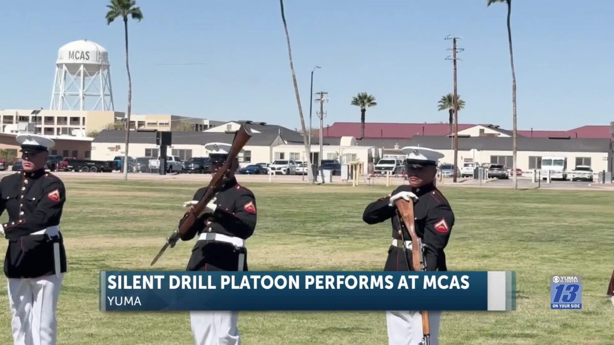 Silent Drill Platoon performs at MCAS Yuma ahead of Yuma Airshow