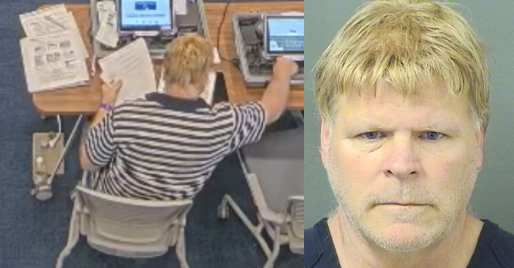 John D. Panicci was arrested for allegedly stealing sensitive computer equipment from the Palm Beach County Supervisor of Elections Office.