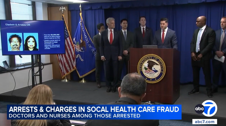 The U.S. Department of Justice announced what they called a major health care fraud takedown throughout SoCal