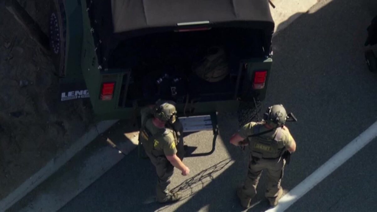 A deputy on a SWAT operation in Riverside County was caught scrolling on what appeared to be a dating app during a standoff with an armed suspect on Wednesday.