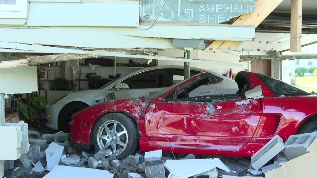 A stolen GMC pickup truck crashed into a house early Wednesday morning
